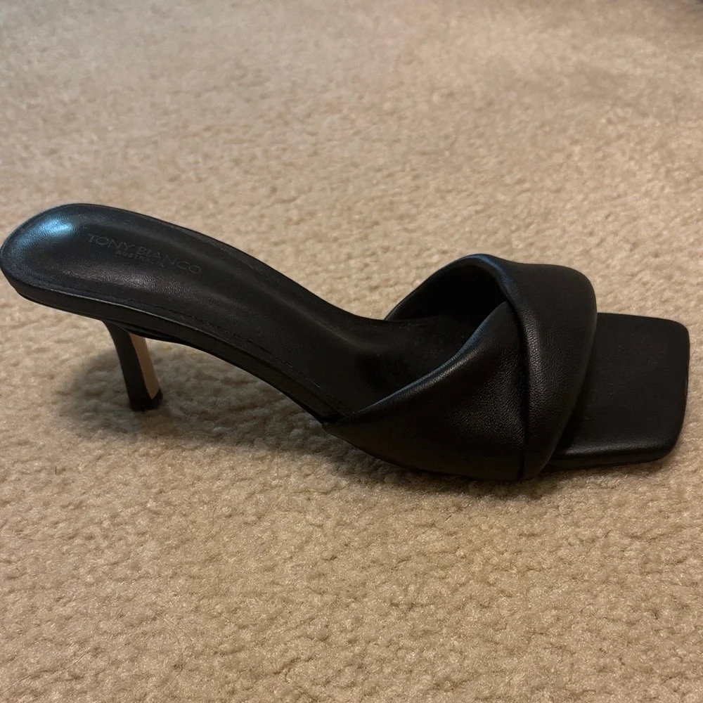 Tony Bianco Black Leather Heels - Picture 2 of 3